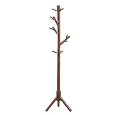 Imagem de Cabide de madeira para árvore de madeira suporte de casaco de entrada independente com ganchos e base de três pernas estável suporte de cabide de árvore (cor: uma cor, tamanho: 45 * 45 * 181 cm)