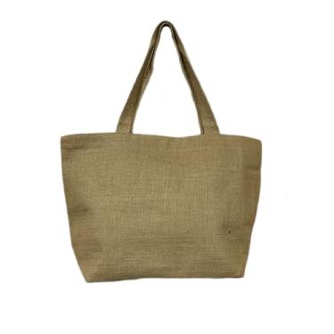 Imagem de Bolsa De Praia Palha Com Zíper de Grande capacidade Tote Juta Natural Bolsa Ecológica Moda(Bege)