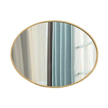 Imagem de Espelho de maquiagem HD Oal espelho de parede espelho de parede redondo espelho criativo maquiagem shaing ferro espelhos terno para banheiro quarto (cor: ouro tamanho: 60 cm x 80 cm) (ouro 40 cm x 60