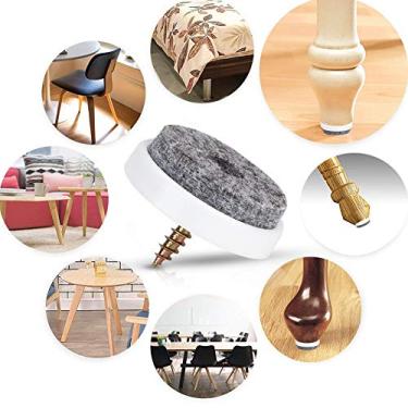 Imagem de ZJchao Protetores de Piso de Perna de Cadeira de Feltro, Almofadas de Móveis 50 Peças Almofadas de Móveis de Feltro Antiderrapantes Redondas Resistentes para Piso de Perna de Cadeira de sofá de Mesa
