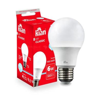 Imagem de Lâmpada Led Bulbo Bivolt Classic Branca Kian 6w