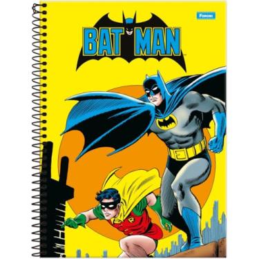 Imagem de Kit de Cadernos, Foroni, 10 Matérias, Capa Dura, Batman Fit, 160 Folhas, Pacote com 4