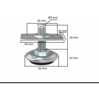 Imagem de Sapata Regulavel P/móveis 3/8 C/chapa Fixação 24 Unidades - comercial 