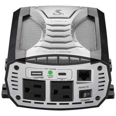 Imagem de Power CPIALCDG1 Inversor de Potência Automotivo 500W, 2 portas USB e Controle Remoto, COBRA CPI500W, Cinza