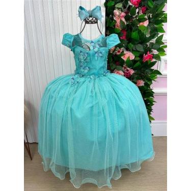 Imagem de Vestido Longo Jardim Encantado Borboletas Verde Tiffany - Vila Lele, S