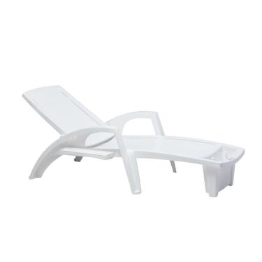 Imagem de Espreguiçadeira Sole Reclinável Branca Em Polipropileno Com Proteção Uv Pisani