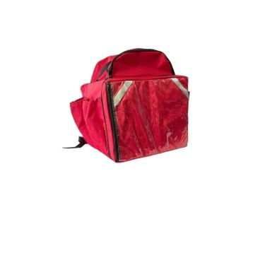 Imagem de Bag Mochila Delivery Motoboy Vermelha Com Isopor Laminado