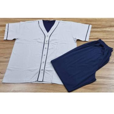 Imagem de Pijama Masculino Manga Curta Com Calça 100% Algodão