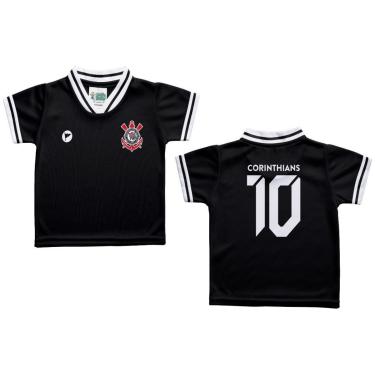 Imagem de Camiseta Infantil Corinthians Preta Oficial - Torcida Baby