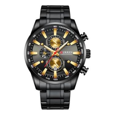 Imagem de Relógio Masculino Curren_8351, Cronógrafo, Em Aço Inoxidável, Movimento de Quartzo com Pulseira em Aço Inoxidável, Estilo Social Casual Luxo e À Prova D’Água