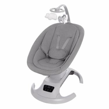 Imagem de Mastela Cadeira Bebê Balanço Automático Multimotion Lullaby Orbit Bluetooth, Músical, Cinza Escuro - Até 15kg