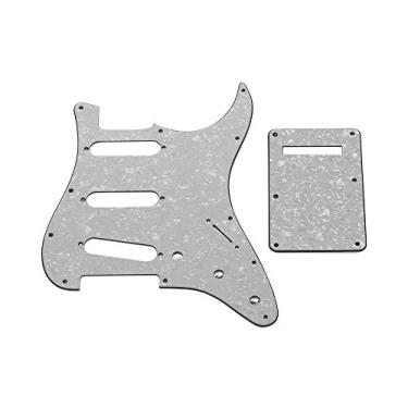 Imagem de Eujgoov Conjunto de Pickguard de Guitarra Elétrica Com Som Mais Brilhante, para Guitarras Estilo ST, Pérola Branca, Placa de Proteção de Substituição Com Parafusos