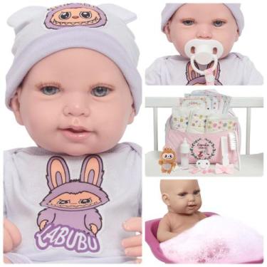 Imagem de Boneca Reborn Bebê Realista Carequinha Enxoval Completo - Cegonha Rebo
