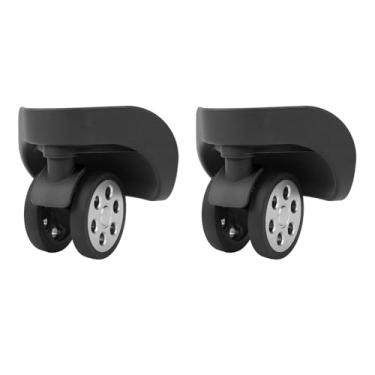 Imagem de aqxreight Atualize Sua Bagagem Com Rodas Silenciosas Rotativas de 360 ​​graus Em Ouro Rosa - Rodízios de Borracha de Abdominais Com Parafusos (Preto)