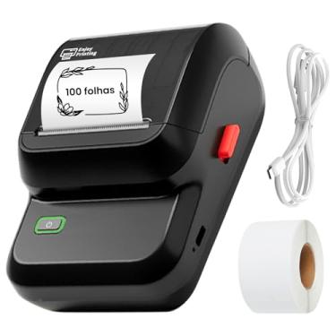 Imagem de Máquina de Etiquetagem Bluetooth, Impressora de Etiquetadore de Código de Barras, com Fitas para Pequenas Empresas, Uso Doméstico, Logotipo, Impressora de Etiquetas, com etiqueta de 4X3cm paple100pcs