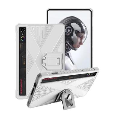 Imagem de Capa para tablet gamer RedMAGIC Astra 23 cm, capa FJIASTB flexível de TPU com suporte para tablet ZTE Nubia RedMagic Gaming Pad 3 Pro, à prova de choque (branca)