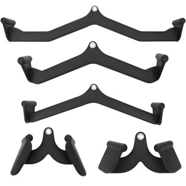 Imagem de Barra de Puxar, Conjunto de Barra em V, Barra de Treinamento de Força nas Costas, Kit 5 Puxadores com Profissionais, Alça de Puxar para Baixo Alta, Kit 5 Puxadores Profissionais para Musculação