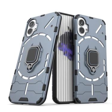 Imagem de Capa Protetora Magnética Anti-quedas para Nothing Phone 1, Suporte Giratório + Proteção Militar (Azul-marinho)