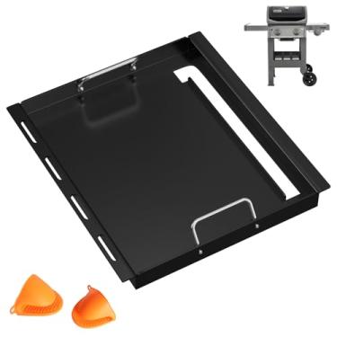 Imagem de DcYourHome Chapa retangular de aço carbono de tamanho completo para Weber GS4 Spirit II & I 200 Series 200 Grill a gás Spirit 2 & I E-210 E-220 S-220 S-210 S-210, cinza