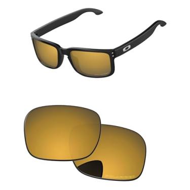 Imagem de PapaViva Lentes de reposição para óculos de sol Oakley Holbrook OO9102 55 mm Bronze Dourado Polarizado