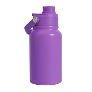 Imagem de Garrafa Térmica Inox 350ml com Alça Ergonômica e Tampa Antivazamento | Parede Dupla e Isolamento a Vácuo (Roxo)