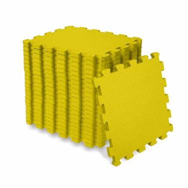Imagem de SELLER Tapete de Encaixe em EVA – 18 peças 31×31 cm, 10mm espessura, superfície antiderrapante, modular tipo quebra-cabeça, piso infantil (Amarelo)