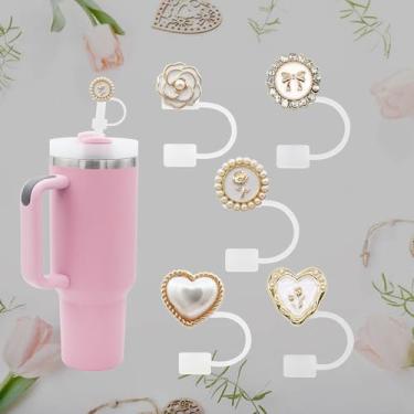 Imagem de Interessante tampa de palha para copo Stanley, 10 mm 1 cm reutilizável bonito cor sólida topo de palha