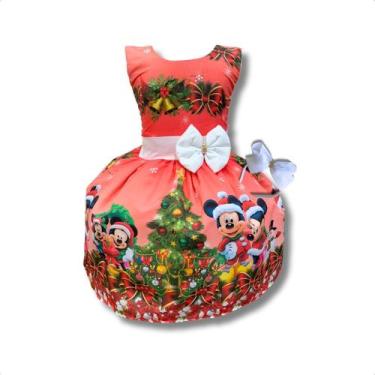 Imagem de Vestido Infantil Natal Ratinha Mouse Vermelho Noel - Pequenos Encantos