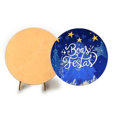 Imagem de Painel C Elastico Redondo 50cm Natal + Suporte MDF (NAT056)