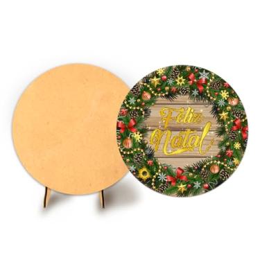 Imagem de Painel Redondo Com Elastico 50cm Flores + Suporte MDF (NAT123)