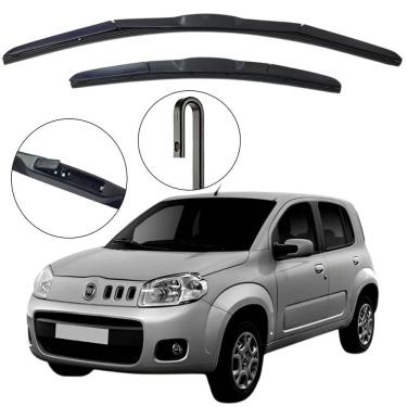 Imagem de Kit Palheta Dianteira Uno Novo 2011 a 2014 Limpador de Parabrisa de Silicone