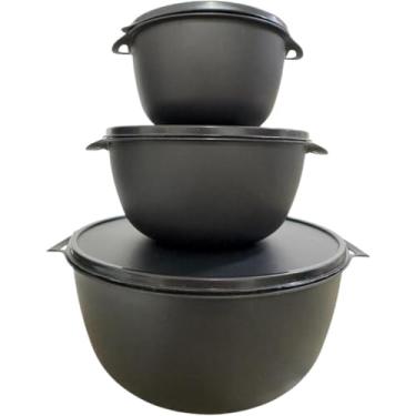 Imagem de Potes Hermeticos,Para Mantimentoskit 10 Potes Bowl + Jarra 1.800(3 Potes Preto)