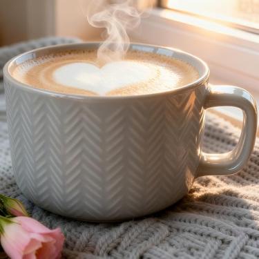 Imagem de Disoza 24 Oz Caneca De Café Grande Cinzenta Sopa Cereais Tigelas Grandes Com Pegas Chávena Chá Cerâmica Porcelana 700 Ml Xxl