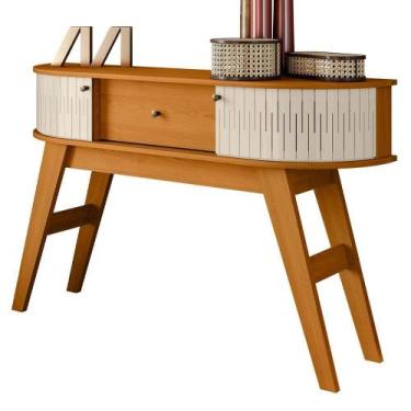 Imagem de Aparador Para Sala 1 Gaveta 136 Cm Estoril Madetec Cinamomo Off White 