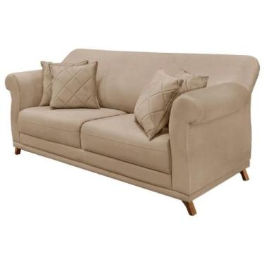 Imagem de Sofa 3 Lugares Retro Polo 200cm Com Almofada Suede 1101 Ezz 1101 - MIL