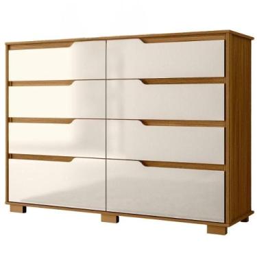 Imagem de Comoda Georgia 8 Gavetas 147 Cm Freijo Off White Moval - MOVAL MOVÉIS