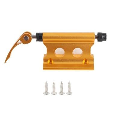 Imagem de Suporte para garfo de bicicleta, liga de alumínio, bloco de bicicleta, suporte de bagagem com clipe fixo frontal para teto de carro, caminhonete, reboque e armazenamento interno de bagagens (amarelo)