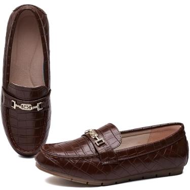 Imagem de Mocassim feminino casual na sapatilha elegante e confortável, Couro marrom, 41