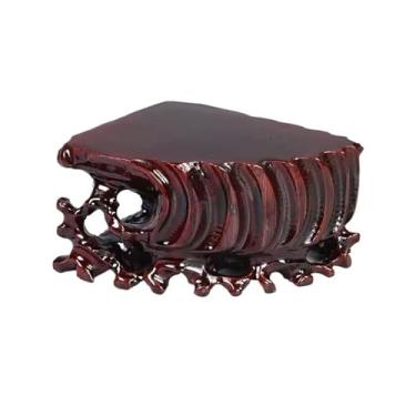 Imagem de suporte para bonsai Vaso de bonsai com base madeira em formato leque, prateleira exposição para aquário e decoração casa(X-Large)