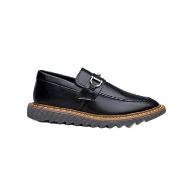 Imagem de Sapato Masculino Oxford, Couro Marrom, Mocassim Social Tratorado, Estilo Casual Moderno (Preto Cinza, BR, Adulto, Numérico, 43)