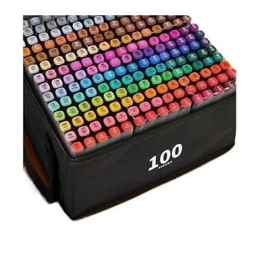 Imagem de 36/60/80/100/120/168 peças Caneta Marcadora De Cabeça Dupla Conjunto De Canetas De Aquarela Especial Para Crianças (100 Cores)