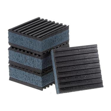 Imagem de 4 almofadas de borracha antivibração 5 cm x 5 cm x 7/20.3 cm almofada absorvente de vibração tapete antiderrapante ruído com centro de EVA para compressor de ar condicionado, lavadora de esteira