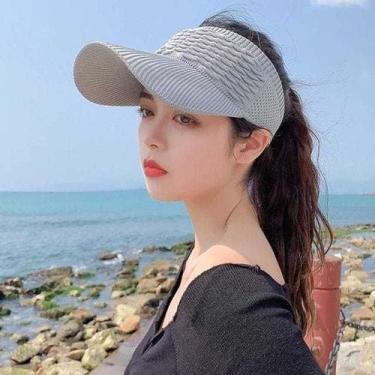 Imagem de Boné Viseira Feminina Linha Premium Tecido Elástico Sport Aba Média Co