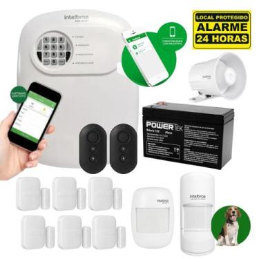 Imagem de Kit Alarme Intelbras Monitorado App Celular 8 Sensor Sem Fio