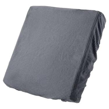 Imagem de Capa de almofada de sofá, 50,8 cm x 50,8 cm de poliéster, capa de almofada de sofá mágica, lavável, capas antiderrapantes com fundo elástico para assento de sofá para casa, cinza escuro