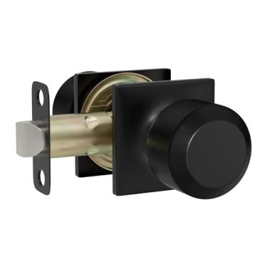 Imagem de goldenwarm 1 pacote com maçanetas de porta de passagem em preto fosco, maçanetas de porta de armário interior corredor, maçanetas pretas sem bloqueio para maçaneta de porta de passagem de armário de