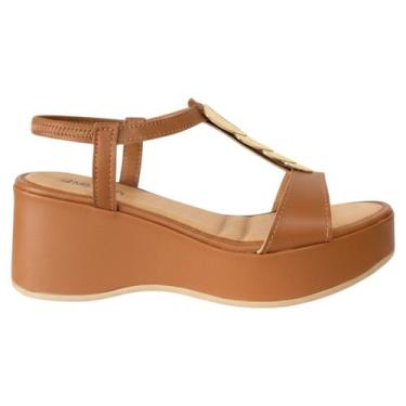 Imagem de Sandália Mississipi Anabela com Detalhe Metalizado Confortável e Moder