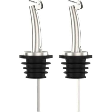 Imagem de Garrafa clássica de aço inoxidável, 2 peças, garrafas de óleo, garrafa cônica de licor, bico com funis de aço inoxidável