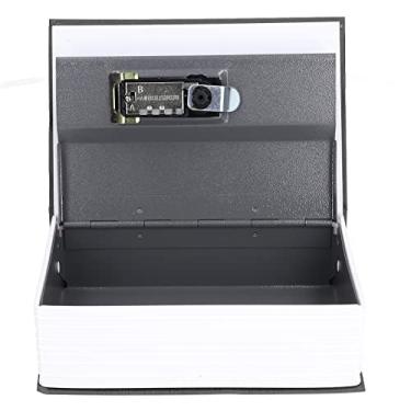 Imagem de MUNEFE SAFECofre de aço em forma de livro, cofre clássico para livros, tipo código de bloqueio, caixa de armazenamento doméstico para joias de dinheiro e documentos importantes (preto)