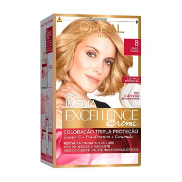 Imagem de Tintura Creme Imédia Excellence L`oréal Louro Claro 8 Kit
